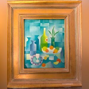 Original Oil Painting by Leah Parks Citrus Cooler Colorful Abstract Art OOAK